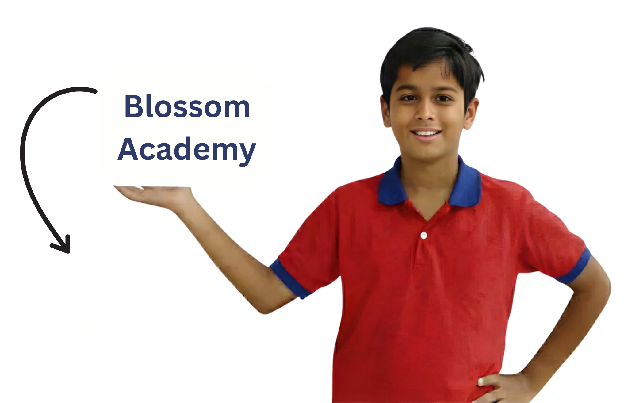 Student presenting Blossom Academy highlighting the best school in Suratgarh, showcasing monthly updates about the school, students, and staff in a modern educational environment.