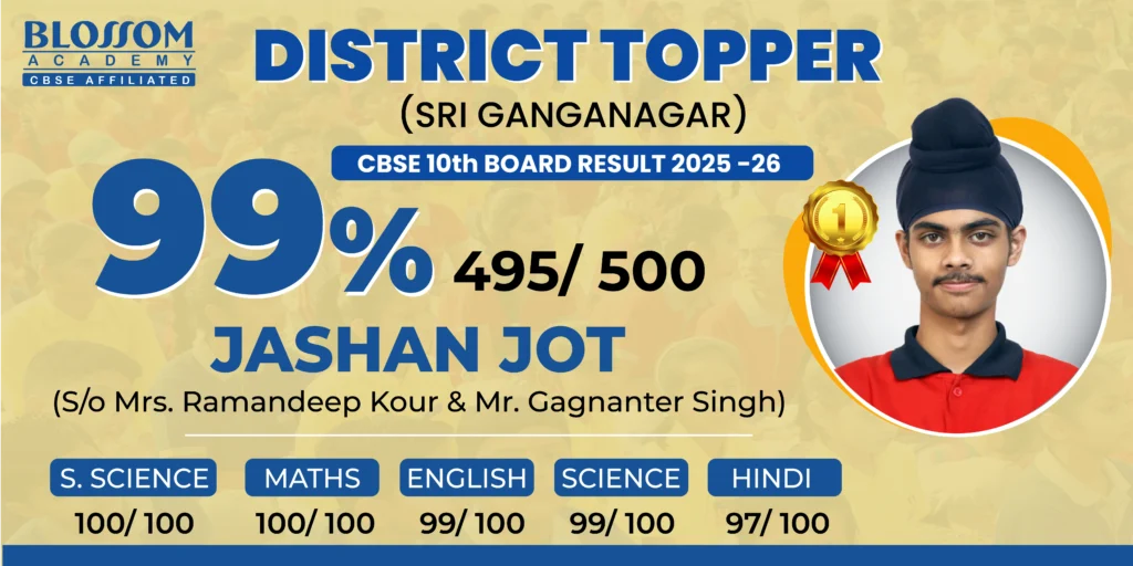 Best CBSE School in Suratgarh - District Topper Jashanjot